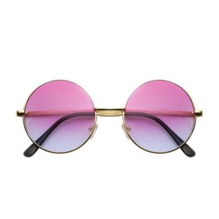 Rétro Lennon Inspired Round Multi Color Rainbow Lens Lunettes de soleil
