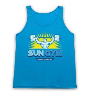 The blue vest Sun Gym worn by Paul Doyle (Dwayne Johnson) in a No pain No  gain
