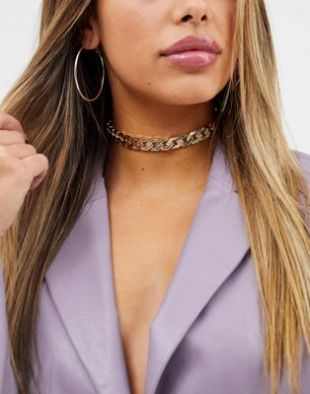 Missguided chunky choker in gold