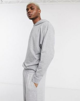 ASOS DESIGN - Hoodie oversize léger - Gris chiné