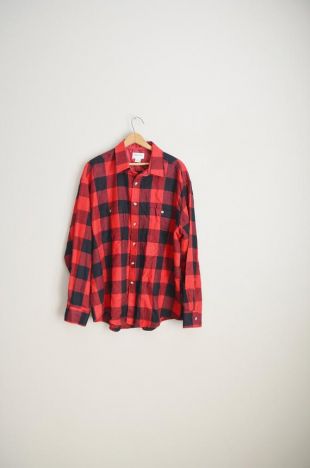 chemise à carreaux de buffle noir rouge - xlarge