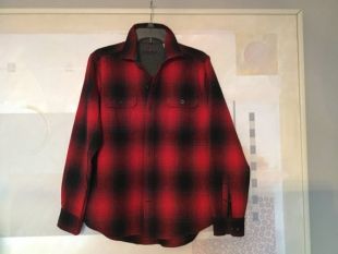 Woolrich Plaid Cotton Flannel Shirt / Woolrich Red Black Plaid / Double Chest Pocket / Mens Unisex Boyfriend Sm - Med / Woolrich Flannel