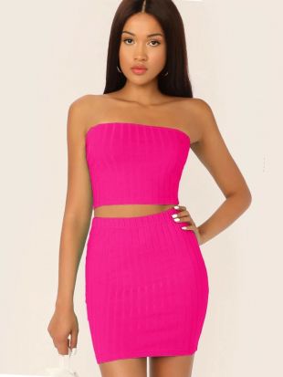 crop top rose fluo
