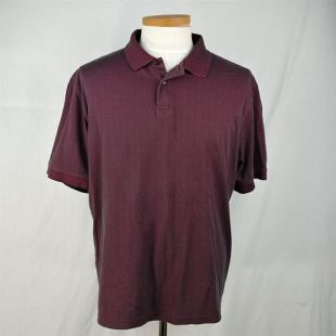 Haggar Burgundy Short Sleeve Polo Collared Shirt Homme Taille L