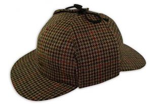 Pasquale Cutarelli Mens Wool Tweed Deerstalker Hat Brown Small 56cm