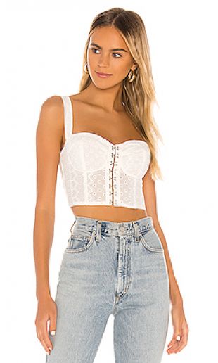 White Eyelet Corset Top worn by Haley Ferguson in The Bachelor Season 24 |  Spotern