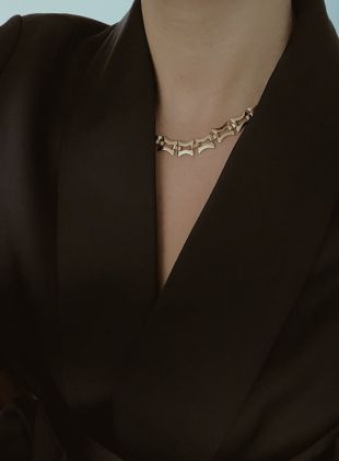 Geometric vintage Necklace, 24k Gold, Chain Necklace, Layering Necklace, Minimal Necklace, Gift for her, Birthday gift Ideas