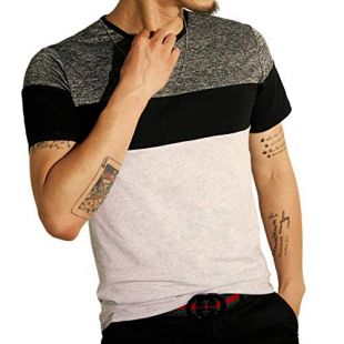 LOGEEYAR Mens Casual Slim Fit Short Sleeve T-Shirts Cotton Blended Soft Lightweight Crew-Neck