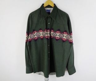 Wrangler Shirt vintage Wrangler Button Shirt vintage Wrangler Aztec Design Button Up Western Shirt Size XL