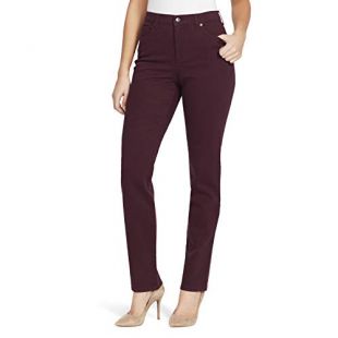Gloria Vanderbilt Women's Plus Size Amanda Classic High Rise Tapered Jean, Plum Wine, 24W