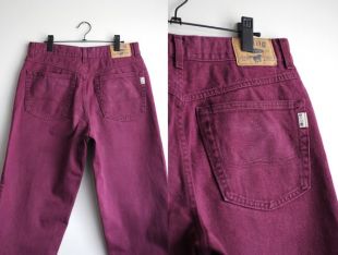 Jean saille MUSTANG vintage à la taille haute et pantalon en denim violet avec ajustement slim ' W36 L36 / Large