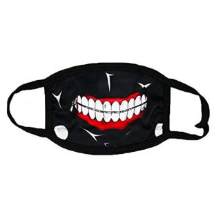 Kaneki Ken Mouth Mask Anime Halloween Cosplay Props Cycling Face Masks Accessories Cotton (Style 1) Black