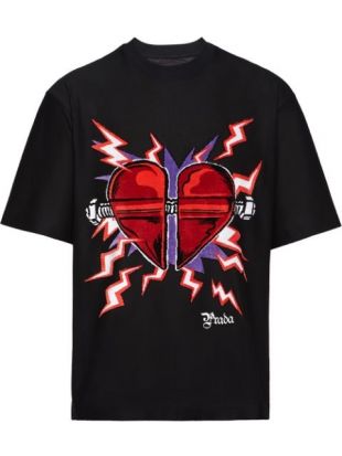 Prada Heart Print T-shirt