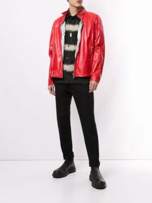 Veste En Cuir à Design à Empiècements