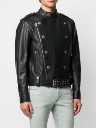 Veste De Moto à Détail De Boutons