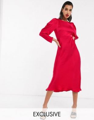 rosaleen satin midi dress