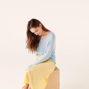 Pull col v oversize cachemire light