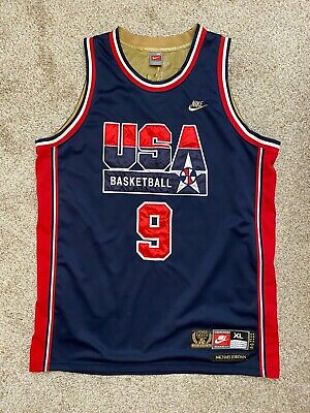 Nike Michael Jordan #9 USA Basketball Olympic Jersey Men's Large Dream Team  1992