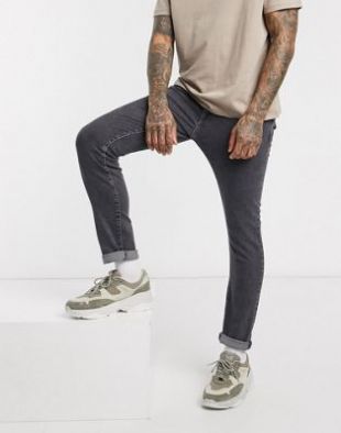 Jean slim en coton biologique - Gris