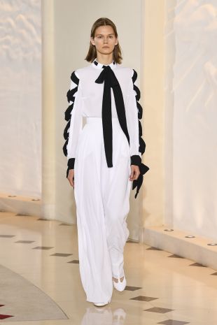 White flared trousers Spring Summer 2018