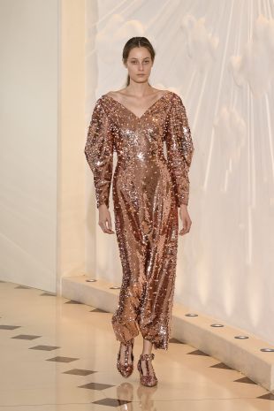 Gold evening Gown worn by Juliet Ashton (Lily James) in The Guernsey  Literary & Potato Peel Pie Society | Spotern