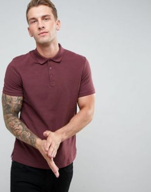 Polo en piqué  bordeaux