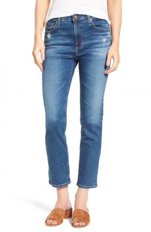 AG - The Isabelle High Waist Crop Straight Leg Jeans