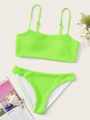 Bikini fluo côtelé