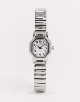 Montre bracelet avec cadran octagonal - Argenté