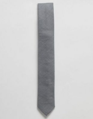Cravate fine texturée - Gris