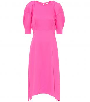 khaite - Khaite Cynthia satin midi dress in colour Bright Pink