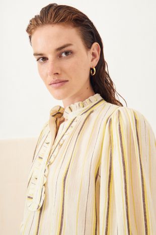 Blouse rayée à jabot