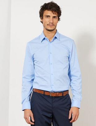 Chemise bleu rayée