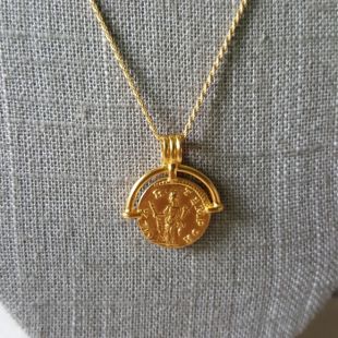 Missoma Gold Roman Arc Coin Necklace of 