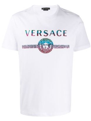 Versace t-shirt à Logo Medusa Brodé De Sequins