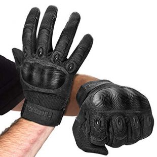 Knuckle Tactical Gloves for Men Black Military Gloves for Shooting Airsoft Paintball Motorcycle Climbing and Heavy Duty Work (X-Large)