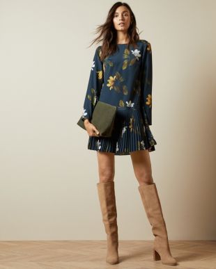 Robe Moulante Ted Baker Noire à Paillettes Et Fleurs - Taille UK 10 / S - Neuve Avec étiquettes