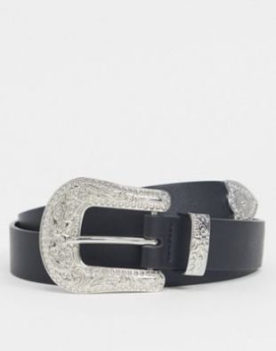 Ceinture style western en imitation cuir - Noir
