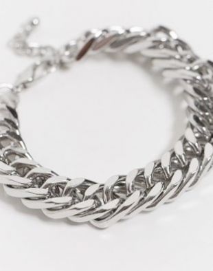 Bracelet chaîne très épais - Argenté