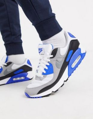 Air Max 90 Recraft - Baskets - Blanc/bleu royal