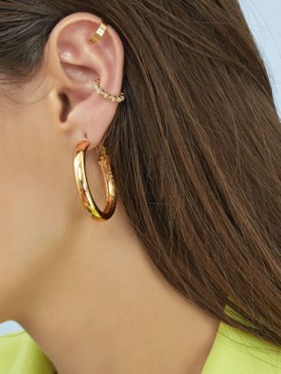 Set de clip d'oreilles avec strass & Créole 3 pièces