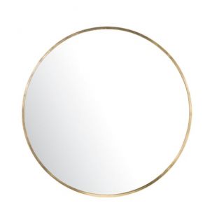 Miroir rond en métal doré D101