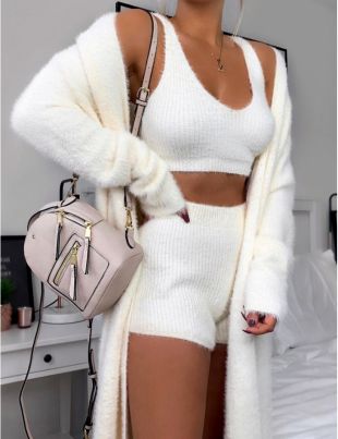 Ensemble gilet short et brassière tout doux