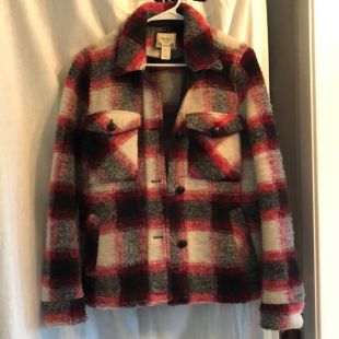 Plaid Wool Blend Coat