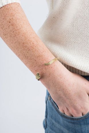 Manchette Cobra - Bracelet de manchette en laiton martelé asymétrique