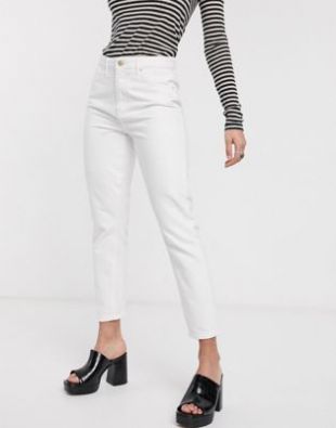 Jean mom - Blanc