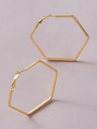 1 paire de créoles héxagonales
