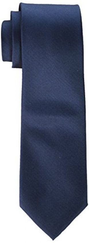Calvin Klein Men's Oxford Solid Tie, Navy, Skinny