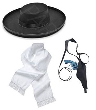 Alfie Solomons Peaky Blinders 20s 1920's Gangster Stag Night Fancy Dress Kit - Hat, Scarf, Shoulder Gun