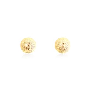 Boucles d'Oreilles Or Jaune Boule Sable